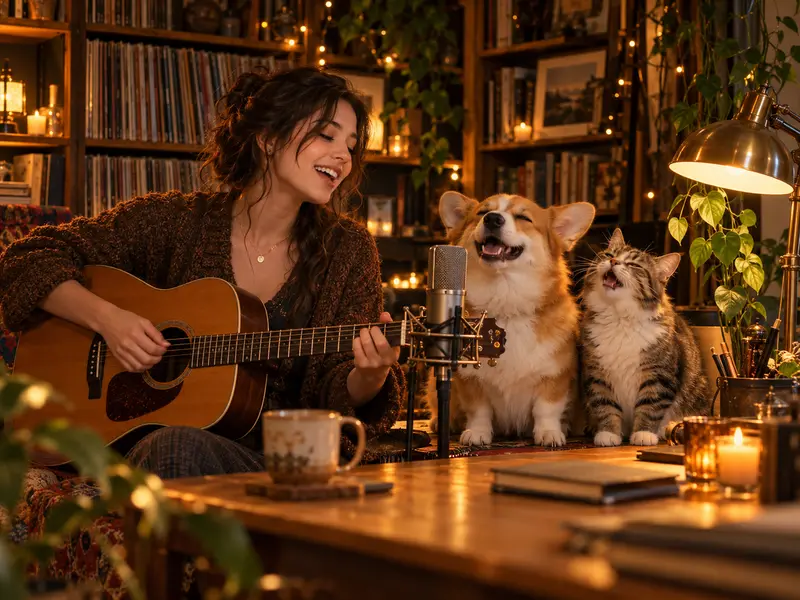 Pets in a desk concert
